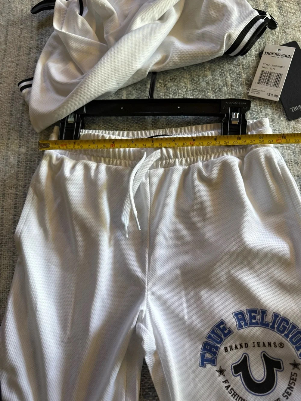True Religion Boys L7 White Blue Casual Tank Set Basketball